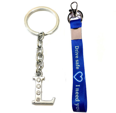 Meeko.com L letter & blue drive safe tag 15 cm Key Chain