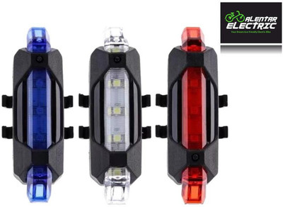 Alentar USB Tail light Combo Pack (3qty) | RED , BLUE, WHITE | Best for Night Cycling, LED Front Rear Light Combo(Red, Blue, White)