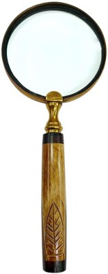 GOLA INTERNATIONAL Antique Replica 4inch Brass Ring Handheld Detachable Magnifier with Horn Handle Yes Magnifying Glass(Assorted)