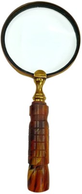 GOLA INTERNATIONAL Antique 4inch Brass Ring Handheld Detachable Magnifier with Plastic Handle Yes Magnifying Glass(Assorted)