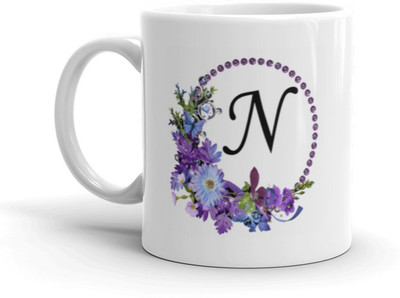 Prsky N Alphabet Best Gift for Boy Friend Special Birthday Gift For Girlfriend. Ceramic Coffee Mug(325 ml)