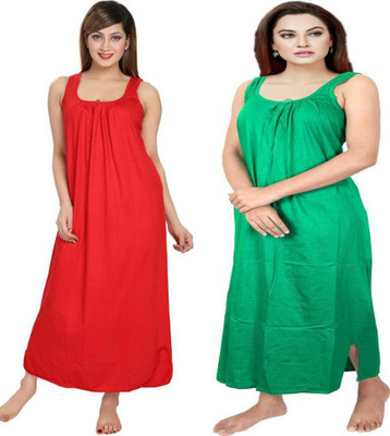 OVIDA SECRET Women Nighty Set(Light Green, Purple)
