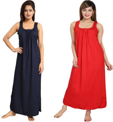 Bombshell Women Nighty(Dark Blue, Red)