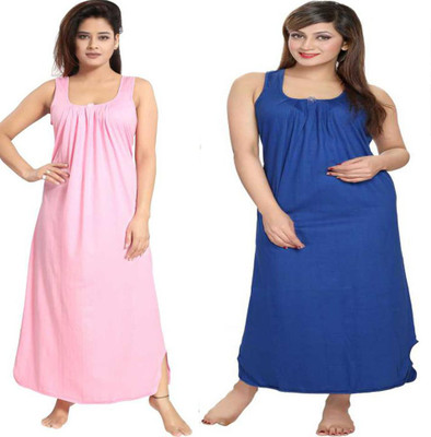 Bombshell Women Nighty(Blue, Pink)