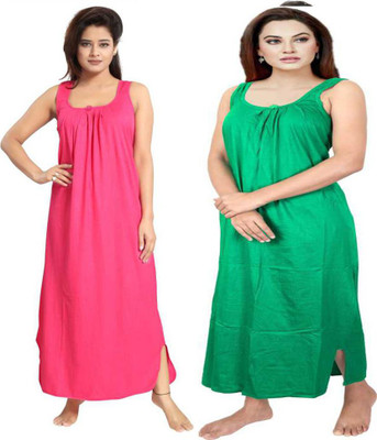 OVIDA SECRET Women Nighty Set(Red, Light Green)