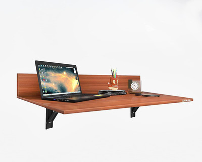 ANIKAA Alca Folding Study Table Engineered Wood Study Table(Wall Mounted, Finish Color - Walnut, DIY(Do-It-Yourself))