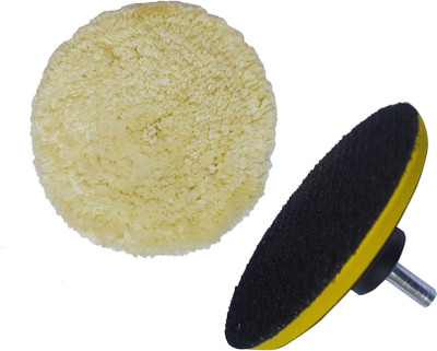 Inditrust 7inch Wool pad and 7inch Backing pad with Bolt (Pack of 3) with M14 adaptor Vehicle Polisher(7 inch)