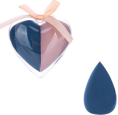 lakyou Glow Unique Heart Shape Beauty Blender puff Set of 2 for Makeup With Storage Box