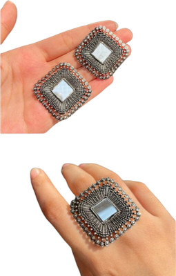 SPARKLIZA Alloy Silver Plated Ring Set