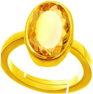 Shyne 5.25Ratti Citrine/Sunehla/golden topaz Certified stone Adjustable Ring Metal Citrine Ring