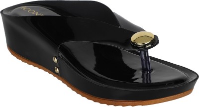 ICONICS Women Wedges(Black , 5)