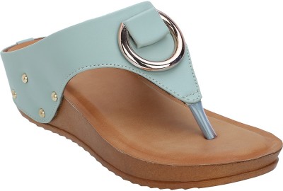 ICONICS Women Wedges(Green , 4)