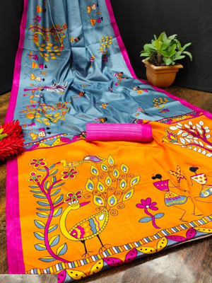 YASHIKA Printed Bollywood Art Silk Saree(Grey)