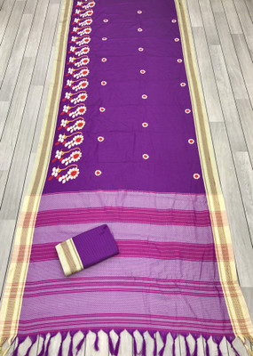 jayant creation Self Design Banarasi Cotton Silk Saree(Multicolor)