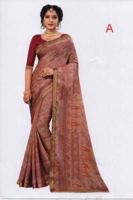 Sare Printed Bollywood Cotton Silk Saree(Brown)