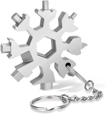 Eopzo 18-in-1 Steel Snowflake Multi-Tool Keychain , Combination Screwdriver Set(Pack of 1)