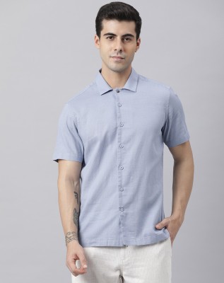 RARE RABBIT Men Solid Casual Light Blue Shirt