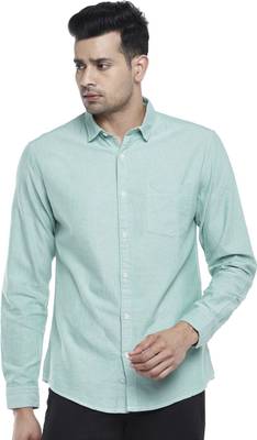 Urban Ranger by Pantaloons Men Solid Casual Green Shirt