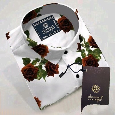 KALP CRAZE Men Floral Print Casual Brown Shirt