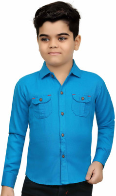 StylerOn Boys Solid Casual Light Blue Shirt