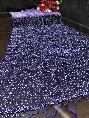 OM AMAR FASHION Printed Bollywood Net Saree(Pack of 2, Blue)