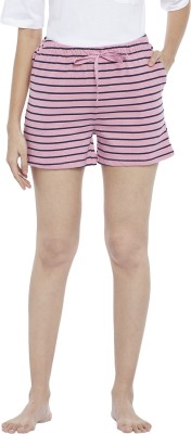 Dreamz by Pantaloons Striped Women Pink Night Shorts