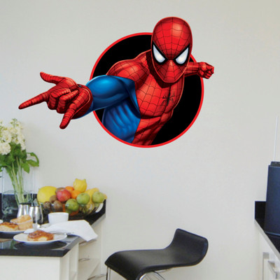Decals Point 55 cm spiderman Self Adhesive Sticker(Pack of 1)