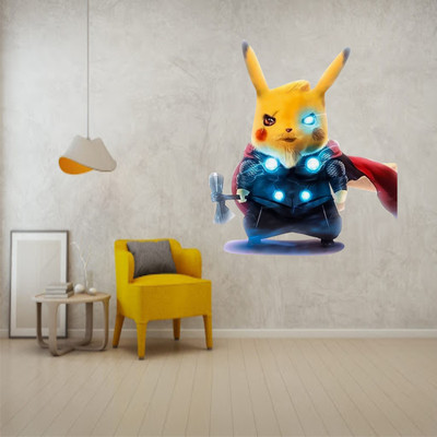 Decals Point 3 cm pikachu marvel Self Adhesive Sticker(Pack of 1)