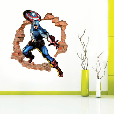Decals Point 3 cm captain america png umvc3 Self Adhesive Sticker(Pack of 1)