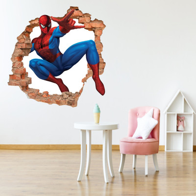 Saiii Designs 45 cm cartoon spider man Self Adhesive Sticker(Pack of 1)