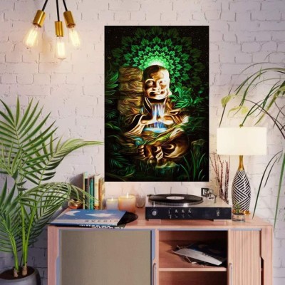 Ordershock 45.72 cm Laughter Buddha Religious Poster Laughter Buddha Self Adhesive Sticker(Pack of 1)