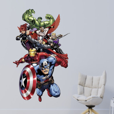 Decals Point 55 cm captain america Self Adhesive Sticker(Pack of 1)