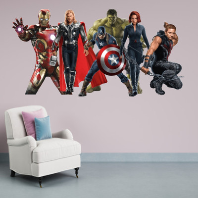 Saiii Designs 45 cm avengers transparent Self Adhesive Sticker(Pack of 1)