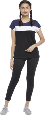 Ajile By Pantaloons Casual Color Block Women Black Top