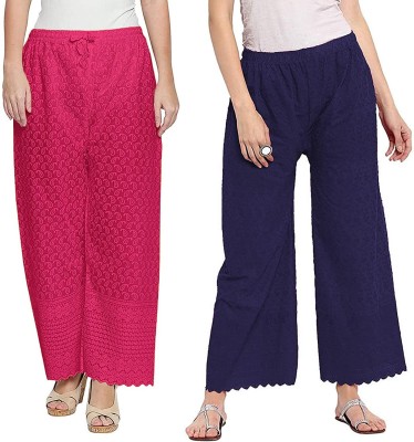 Kanna Fabric Regular Fit Women Pink, Blue Trousers