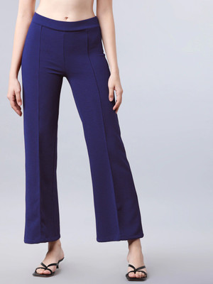Mehrang Regular Fit Women Dark Blue Trousers