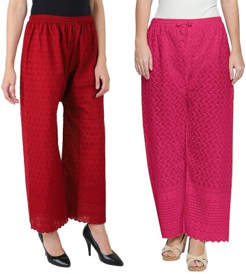 Kanna Fabric Regular Fit Women Maroon, Pink Trousers