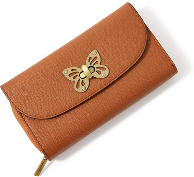 ACCESSORIZE LONDON Women Casual Tan Artificial Leather Wallet(4 Card Slots)