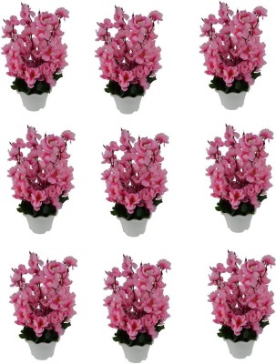 Green Plant indoor 6Orchid018 Bonsai Wild Artificial Plant  with Pot(23 cm, Pink)