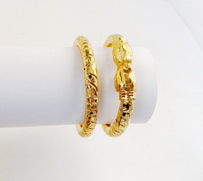 SATTIK Brass Gold-plated Bangle Set(Pack of 2)