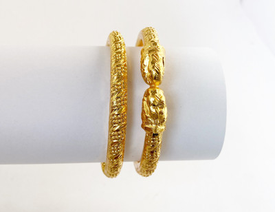 SATTIK Brass Gold-plated Bangle Set(Pack of 2)