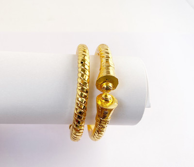 SATTIK Brass Gold-plated Bangle Set(Pack of 2)