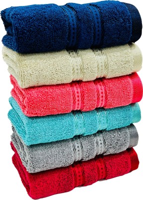 STAMIO Cotton 575 GSM Hand Towel Set(Pack of 6)