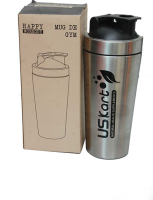 US KART 750 ml Steel Shaker(Pack of 1, Steel/Chrome)
