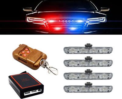 AutoPowerz Red & Blue Multi-function Strobe Light With Remote Car Fancy Lights(Red, Blue)