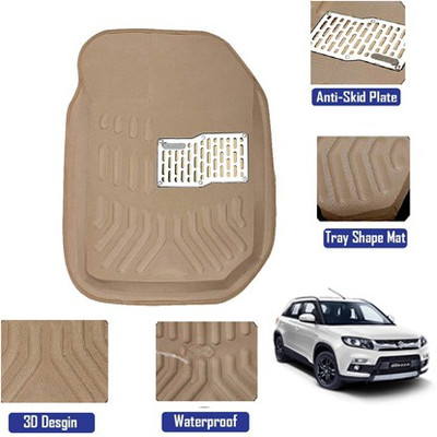 MATIES Polyutherine, Rubber 3D Mat For  Maruti Suzuki Vitara Brezza(Beige)