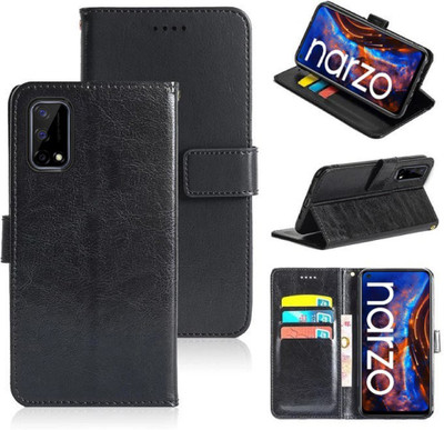 Juberous Flip Cover for Realme Narzo 30 Pro, Realme Narzo 30 Pro 5G(Black, Dual Protection, Pack of: 1)
