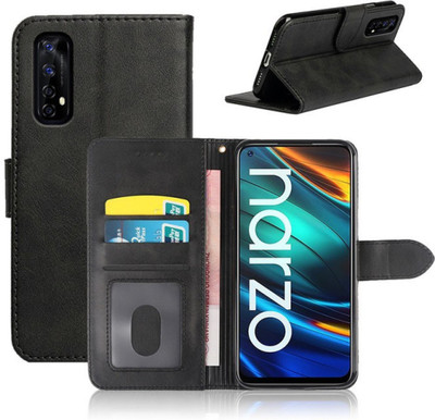 Juberous Flip Cover for Realme Narzo 20 Pro, Realme Narzo 30, Realme Narzo 30 4G, Realme 7(Black, Dual Protection, Pack of: 1)