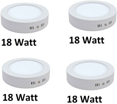 Nightstar LED 18 Watt Round Surface Down Light White 4 pcs Recessed Ceiling Lamp(White)