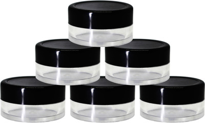 nsb herbals Plastic Utility Container  - 8 ml(Pack of 6, Clear, Black)